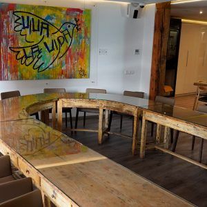 Interior del Taller Ferretero, del Restaurante Ferretería, espacio para eventos, celebraciones, en pleno centro de Madrid.